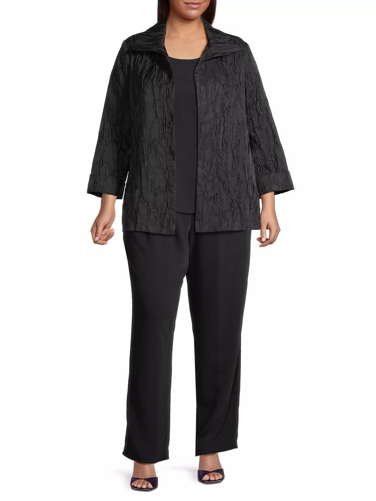 Caroline Rose Plus Textured Jacquard A-Line Jacket