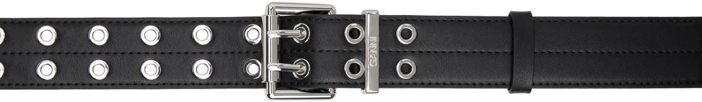 Ganni Black Double Eyelet Belt