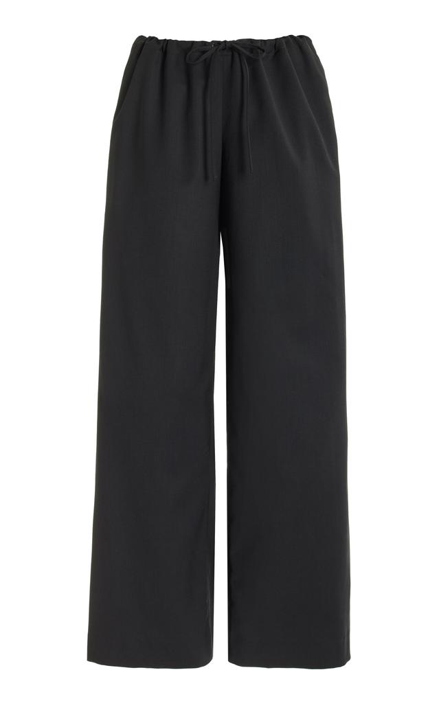 NILI LOTAN NILI LOTAN - Adriel Relaxed Stretch-Wool Wide-Leg Pants - Black - XS - Moda Operandi