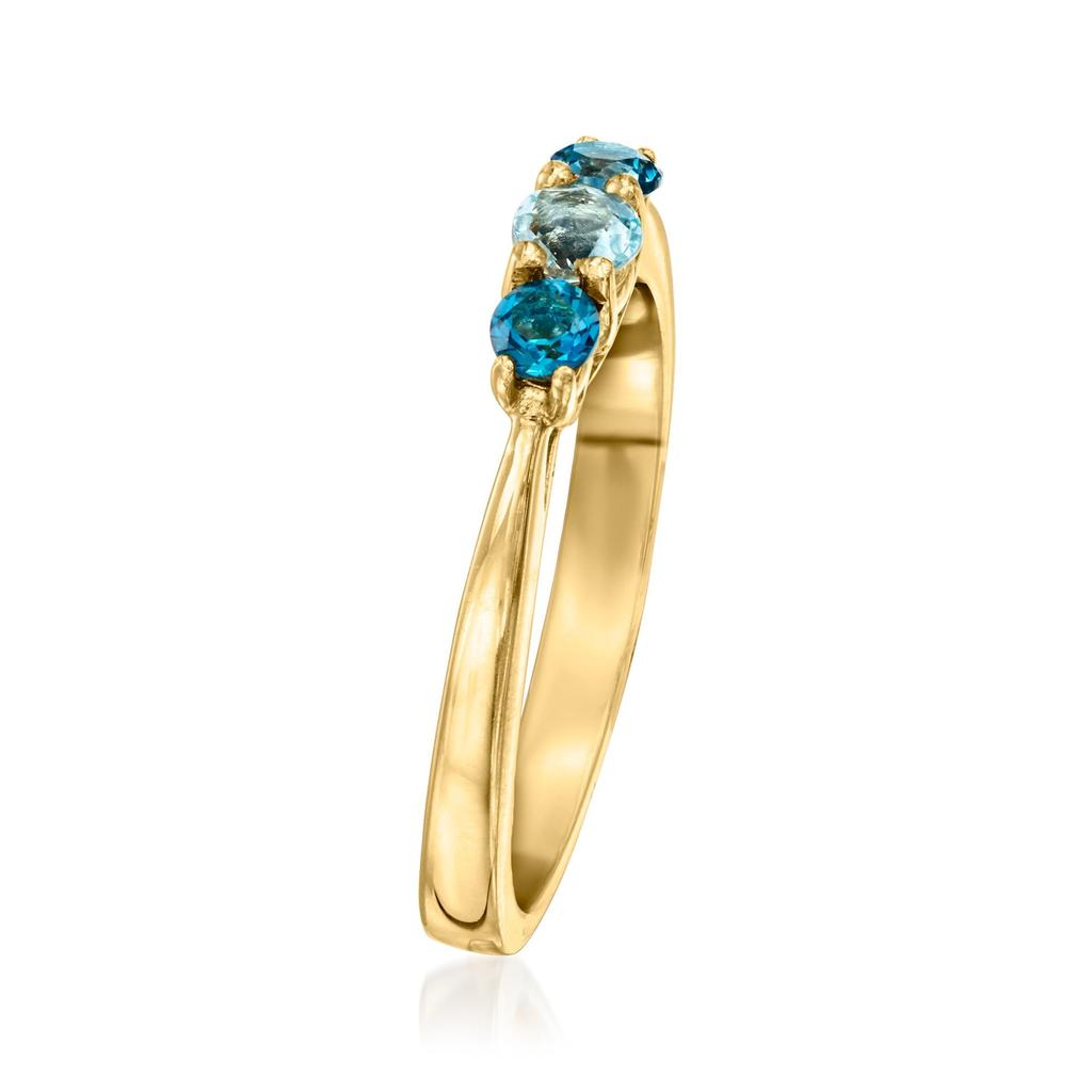 Ross-Simons Sky and London Blue Topaz Ring in 14kt Yellow Gold