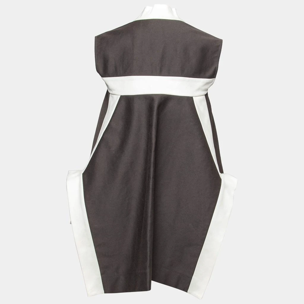 Rick Owens Rick Owens Darkdust Brown Cotton Asymmetric Hem Contrast Trim Sleeveless Jacket S 2