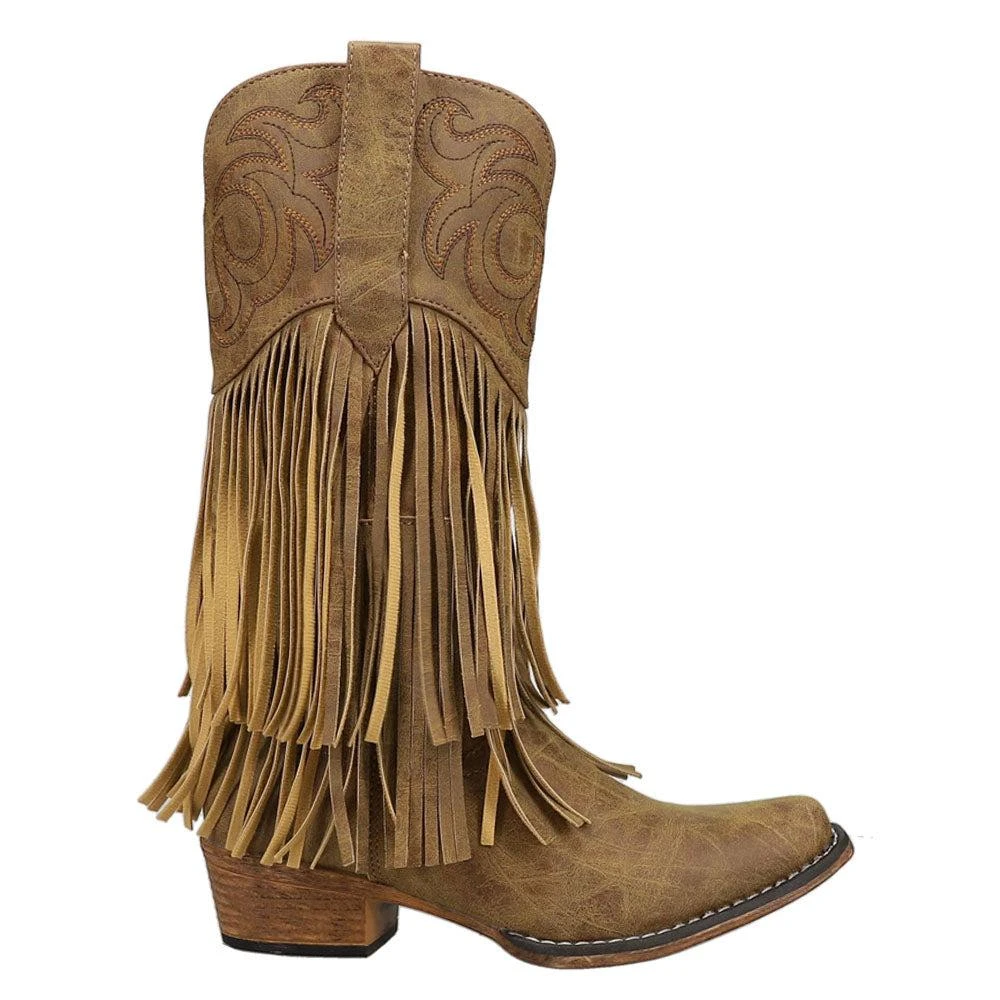 Roper RickRack Embroidery Fringe Snip Toe Cowboy Boots 1