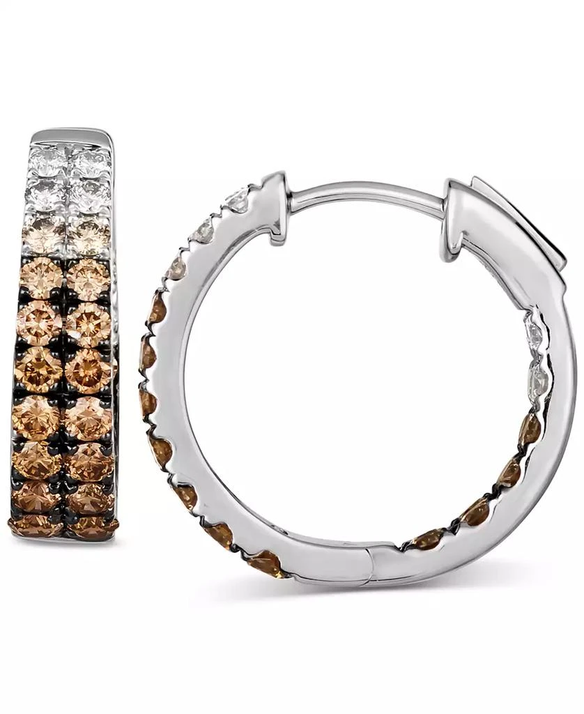 Le Vian Ombré® Chocolate Diamond Ombré In 
Out Small Hoop Earrings (2-1/4 ct. t.w.) in 14k White Gold, 0.75" 2