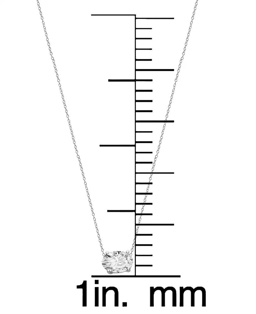 Macy's 2-Pc. Set Lab Grown White Sapphire Oval Pendant Necklace & Stud Earrings (3-1/2 ct. t.w.) in Sterling Silver 3