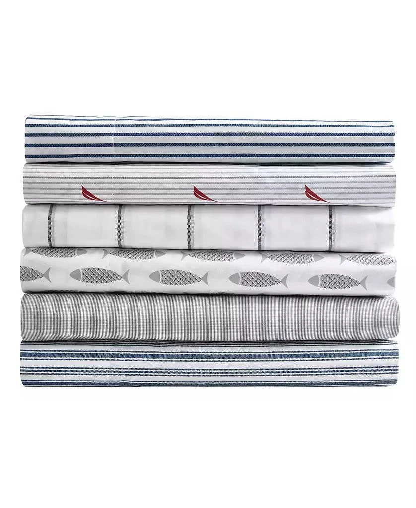 Nautica Harmead Cotton Percale 4-Piece Sheet Set, Queen 7