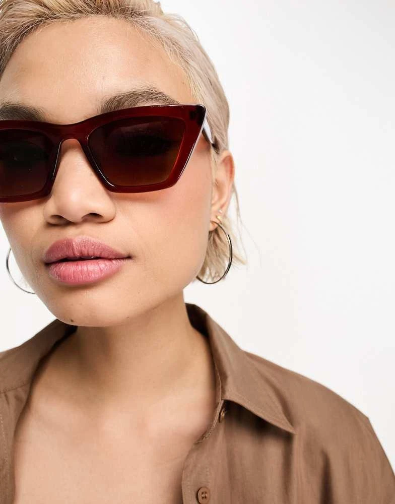 & Other Stories & Other Stories cat eye sunglasses in burgundy 2