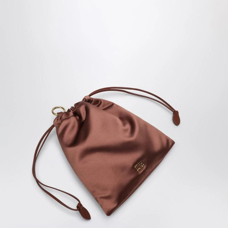 Miu Miu Cocoa-coloured satin pouch 5