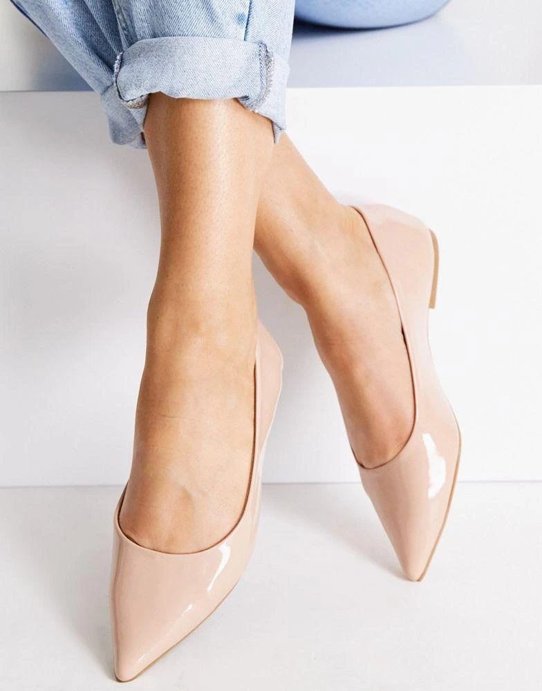 ASOS ASOS DESIGN Lucky pointed ballet flats in beige 1