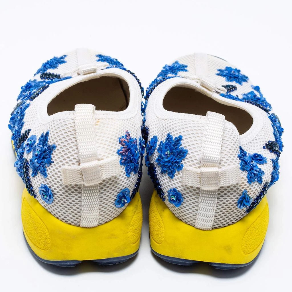 Dior Dior White/Blue  Mesh Embellished Fusion Sneakers Size 36 5