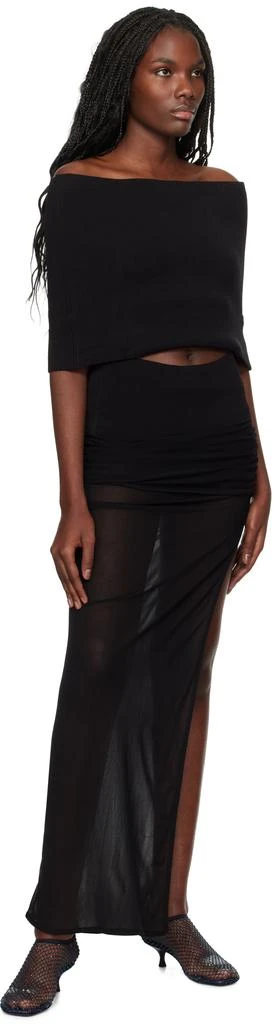 Christopher Esber Black Slashed Knit Shawl Top 4