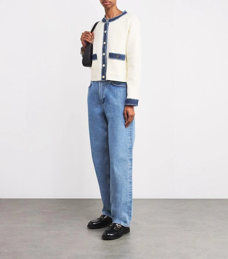Sandro Paris Knit Denim-Trim Jacket 2