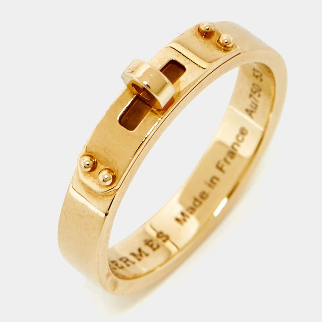 Hermes Hermes Kelly 18K Rose Gold Narrow Band Ring Size 53 3