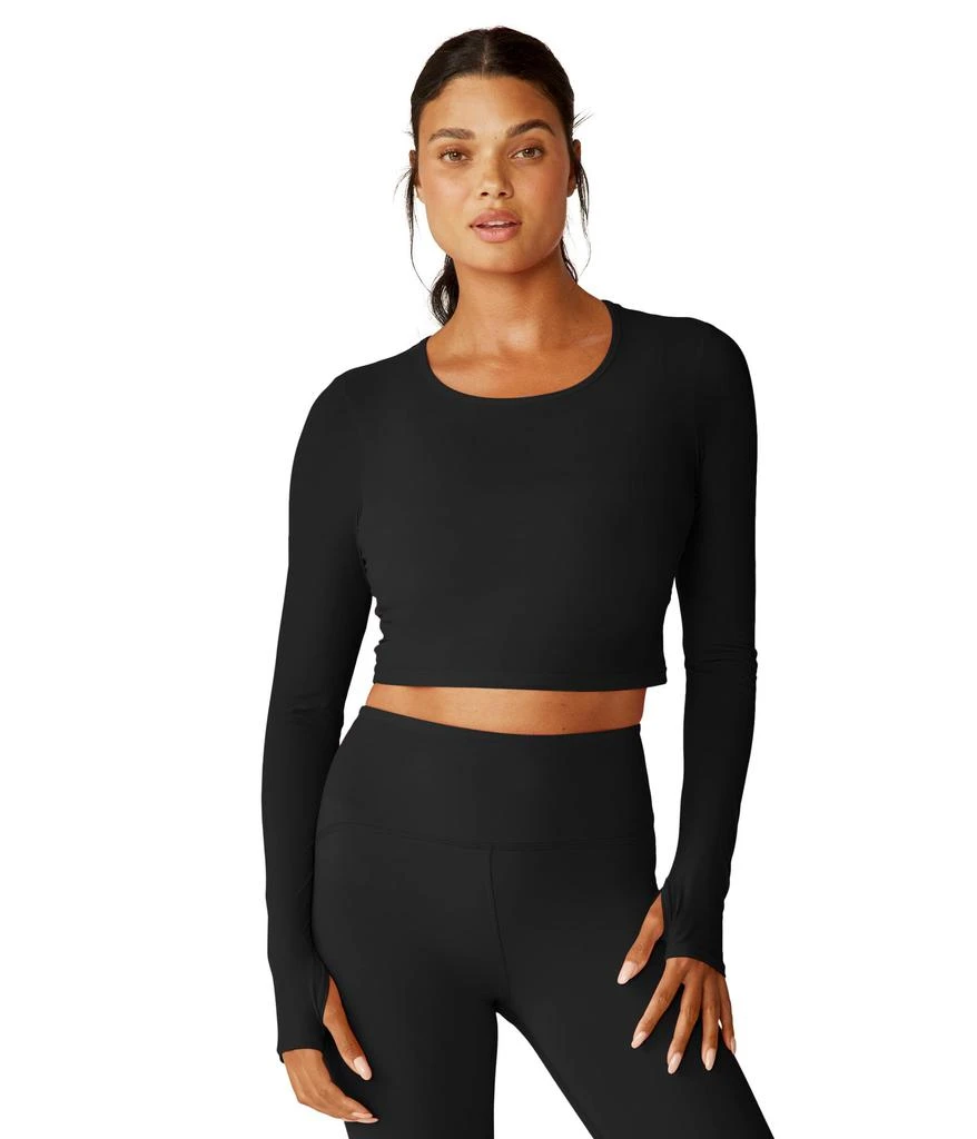 Beyond yoga Performance Knit Resilient Cropped Pullover 1