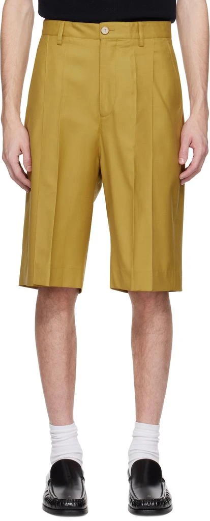 CMMN SWDN Yellow Ara Deep Pleat Shorts 1