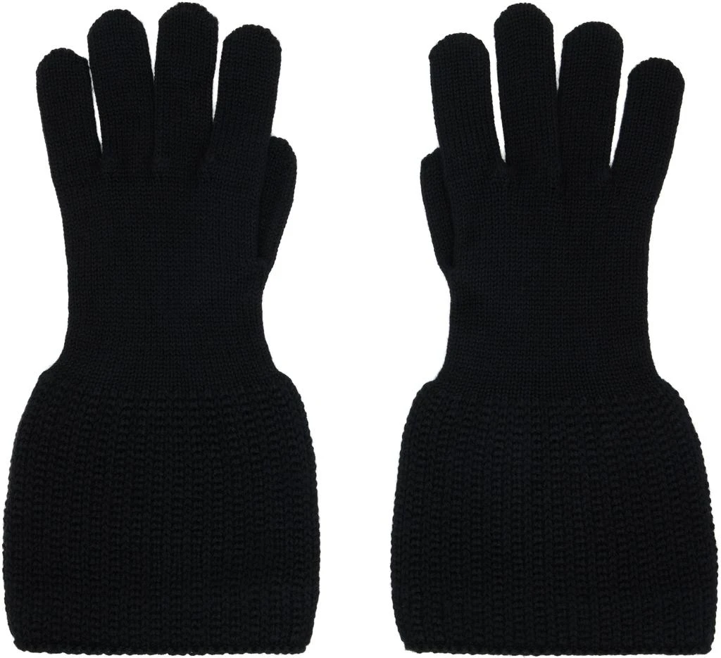 YOHJI YAMAMOTO Black Knitted Cuffs Gloves