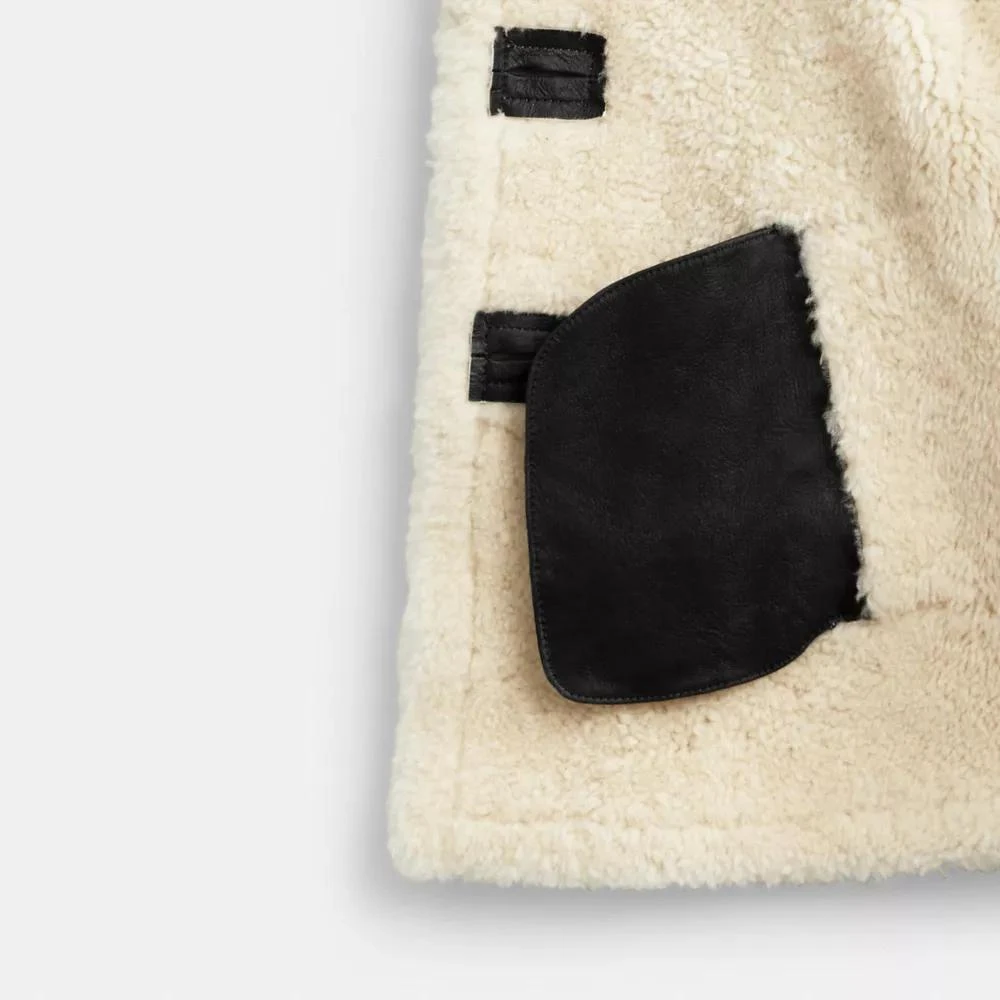 Coach Shawl Collar Shearling Coat 2