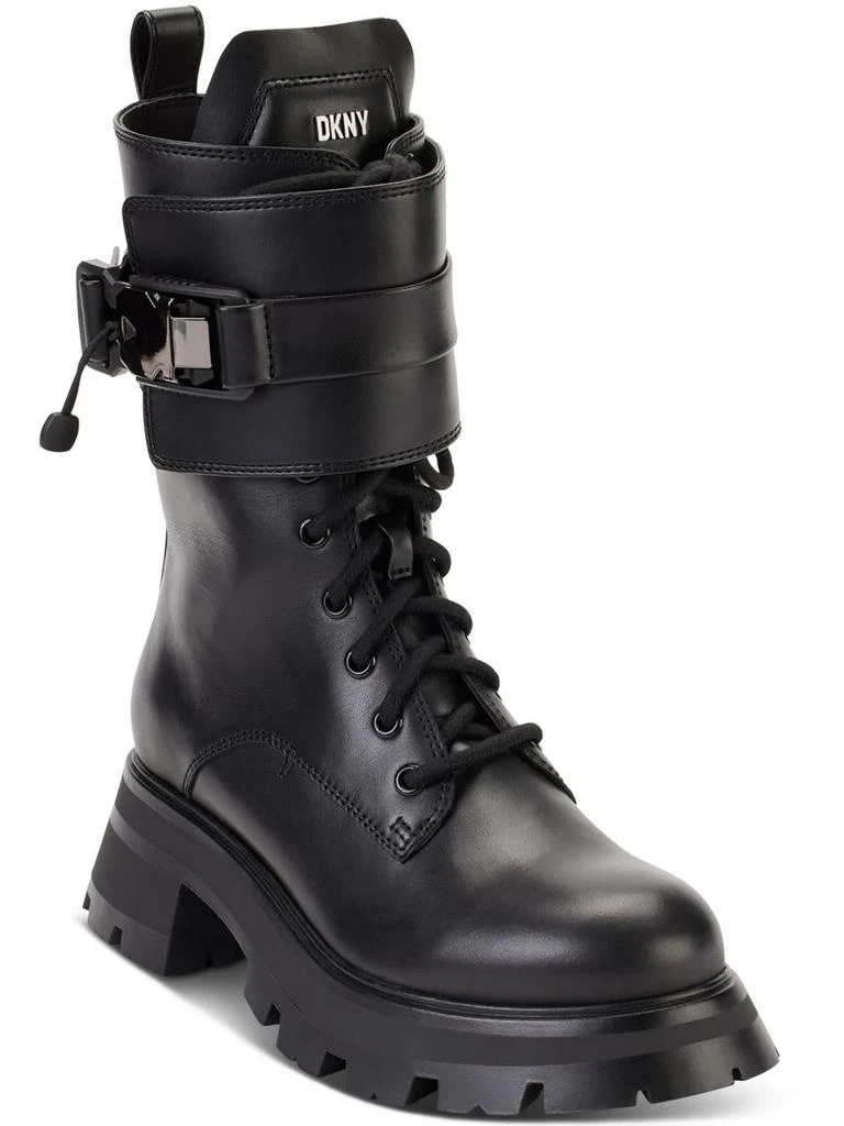 DKNY Sava Womens Magnetic Closer Lug Sole Combat & Lace-up Boots 1