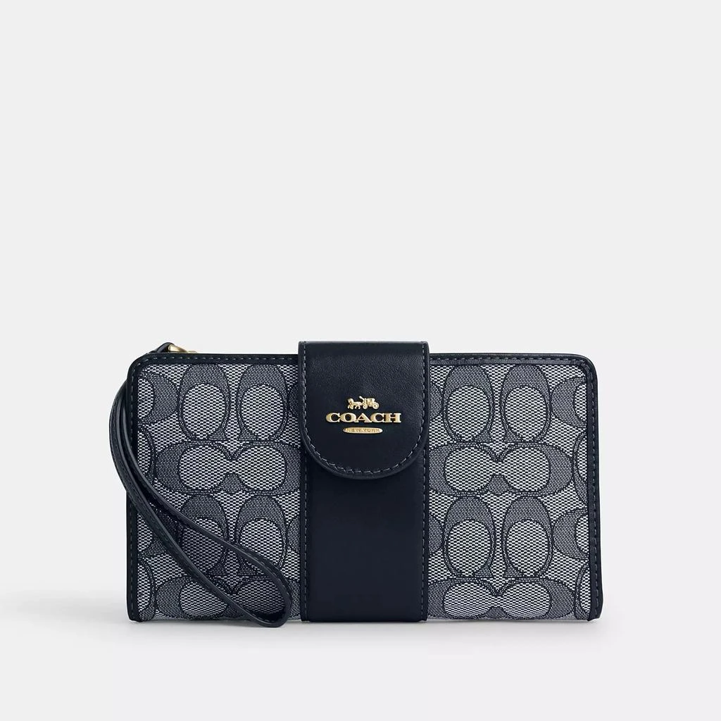 Coach Phone Wallet In Signature Jacquard 1