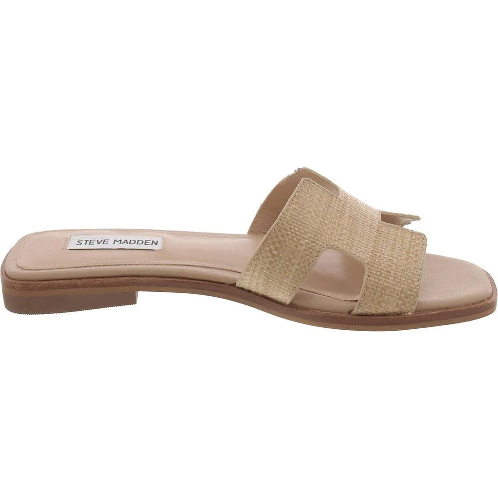 Steven Hadyn Womens Faux Leather Square Toe Flat Sandals 3