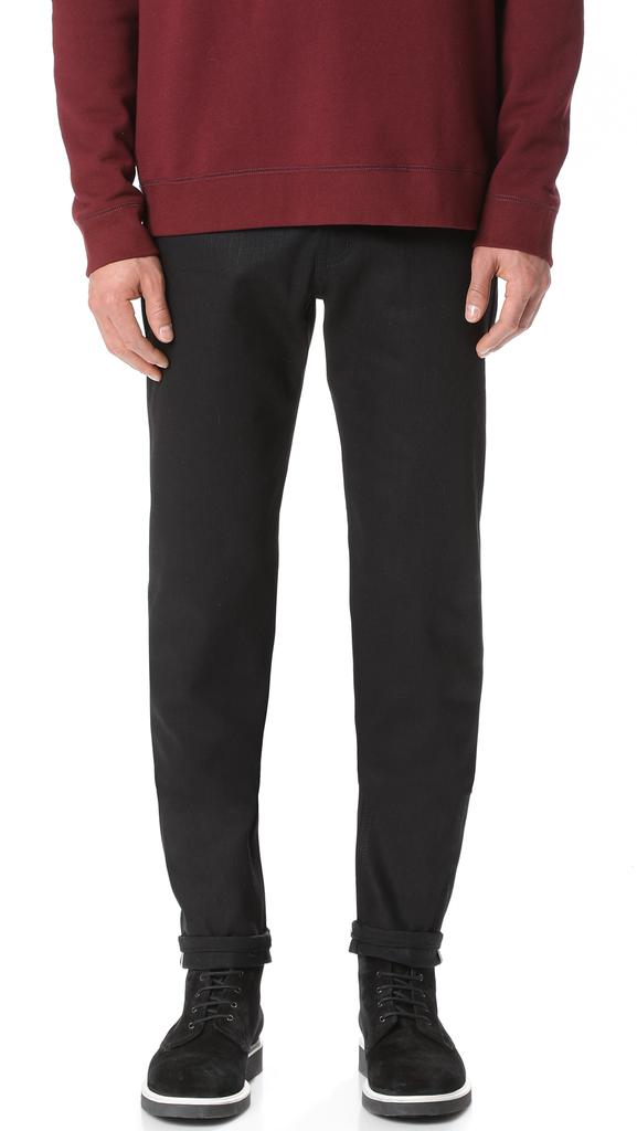 Naked  Famous Easy Guy Solid Black Selvedge Jeans