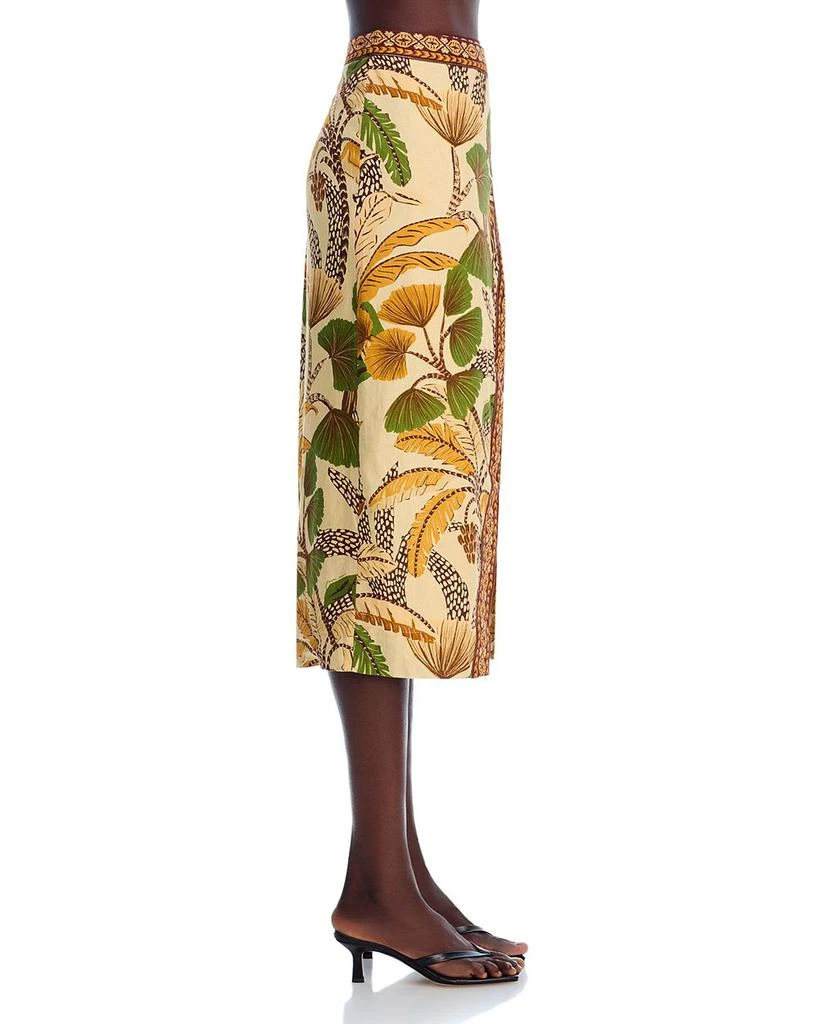 Farm Rio Foliage Sketch Sand Midi Skirt 4
