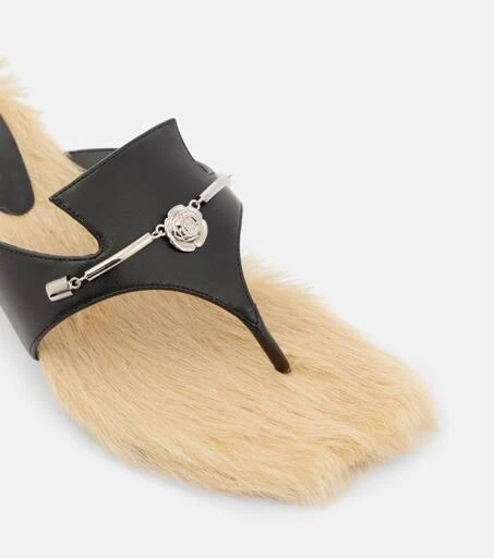 Magda Butrym Shearling-trimmed leather sandals 5