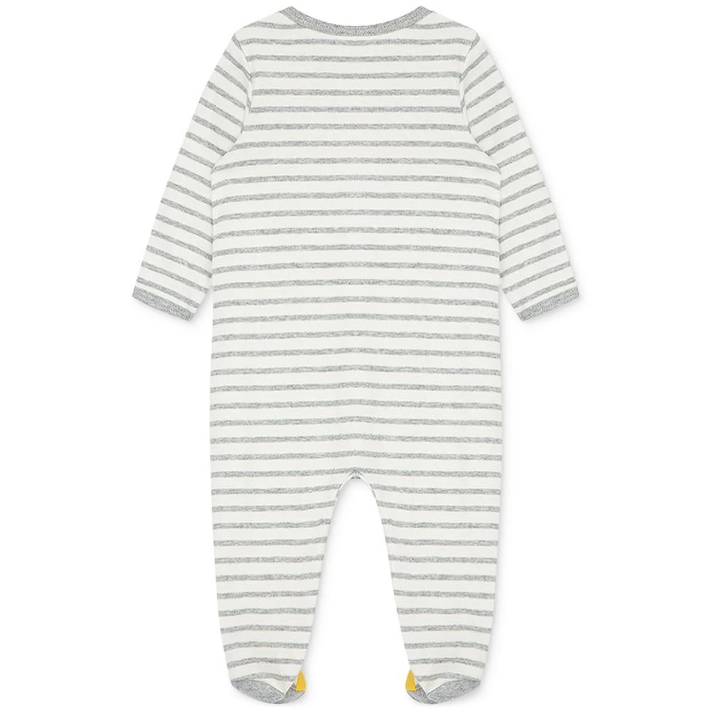 Little Me Baby Boys Long Sleeved Striped Lion Footed Coverall 2