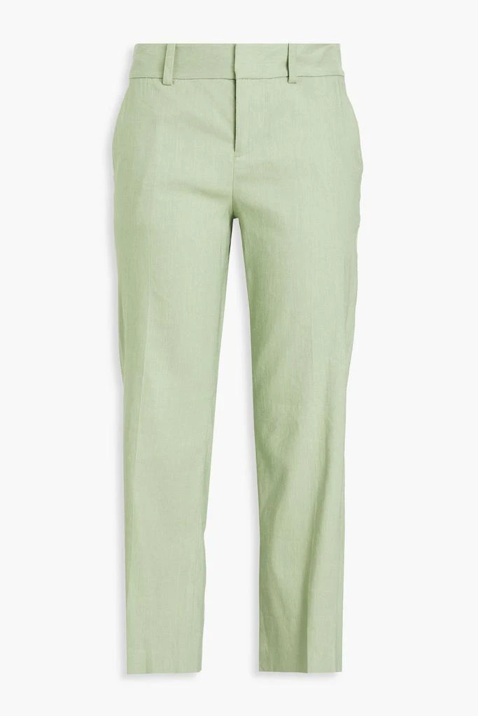 Alice + Olivia Janis cropped linen-blend kick-flare pants 1