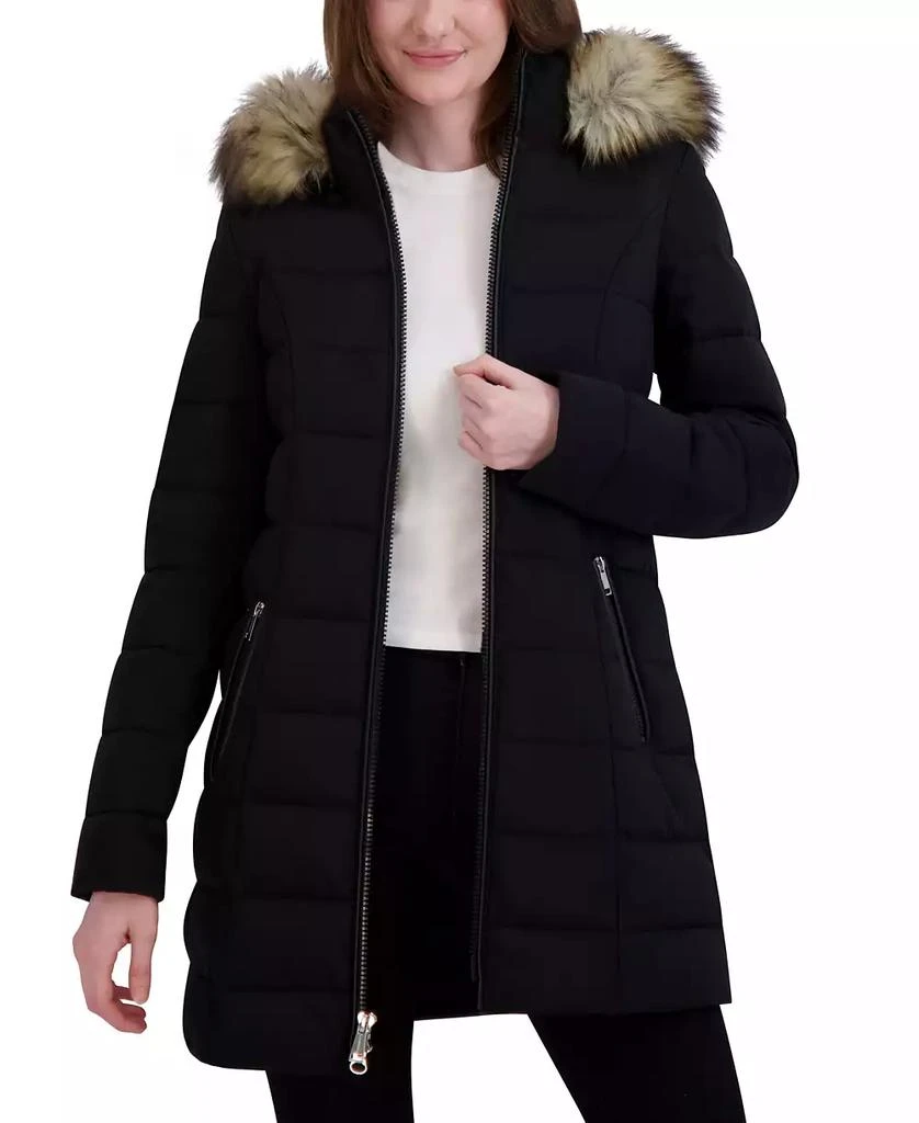 Laundry by Shelli Segal Women's Faux-Fur-Trim Hooded Puffer Coat 7