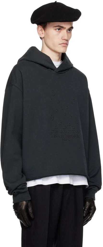 MAISON MARGIELA Black Embroidered Hoodie 2
