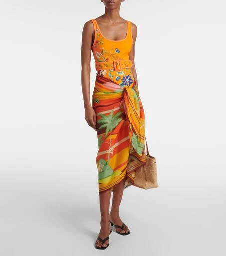 ALÉMAIS Flores printed belted swimsuit 6