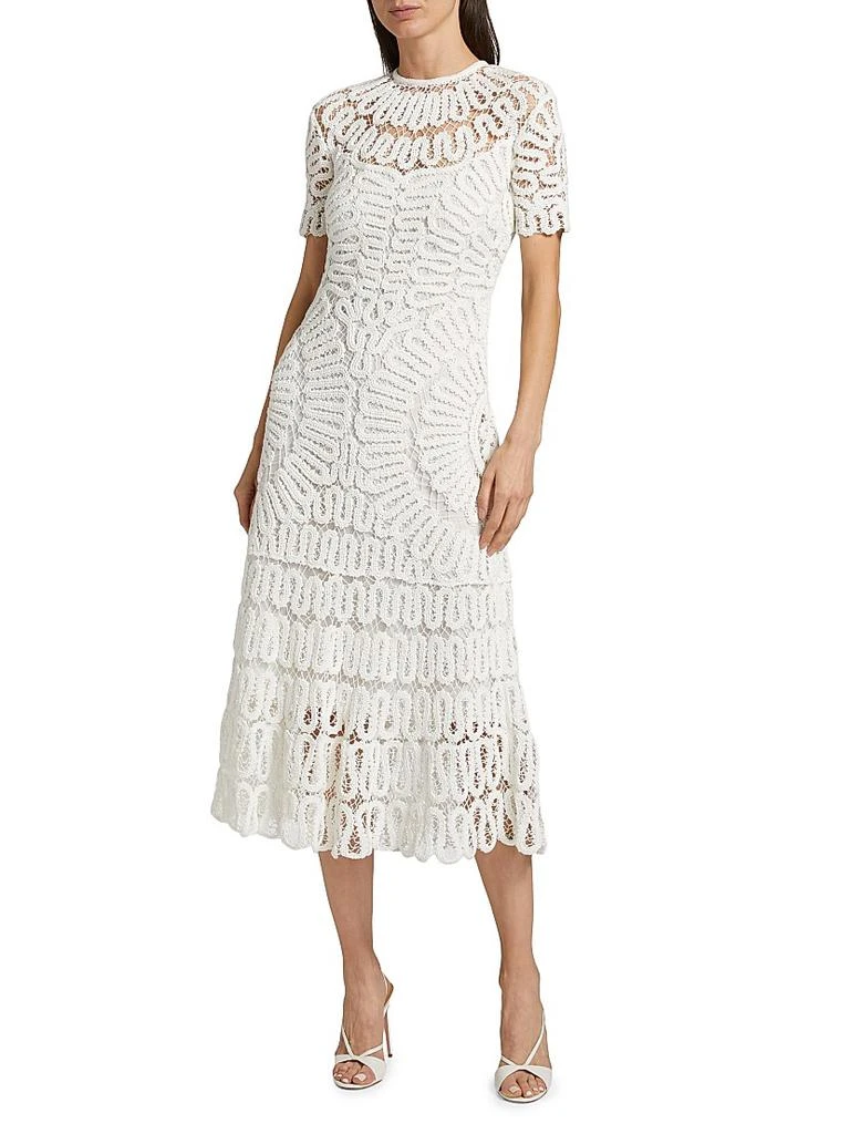 SIMKHAI Lorelai Crocheted Crewneck Midi-Dress 3