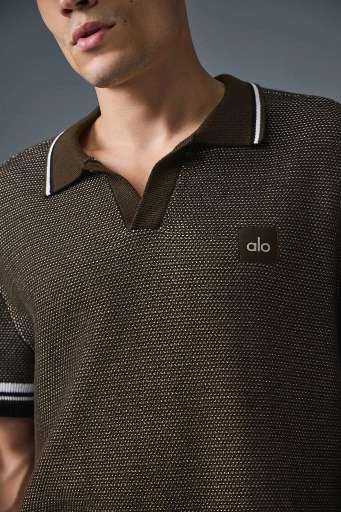 Alo Sports Club Sweater Knit Polo - Espresso 3