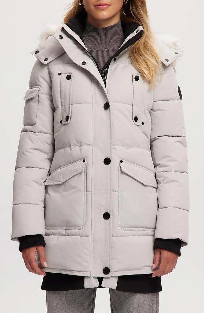 NOIZE Astrid Heavyweight Faux Fur Trim Jacket 1