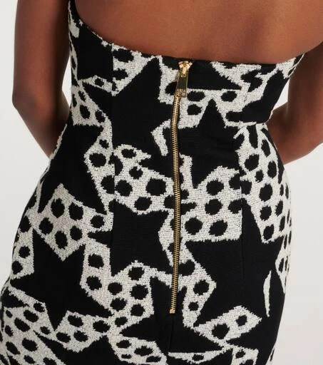 AREA Jacquard strapless cotton-blend minidress 6