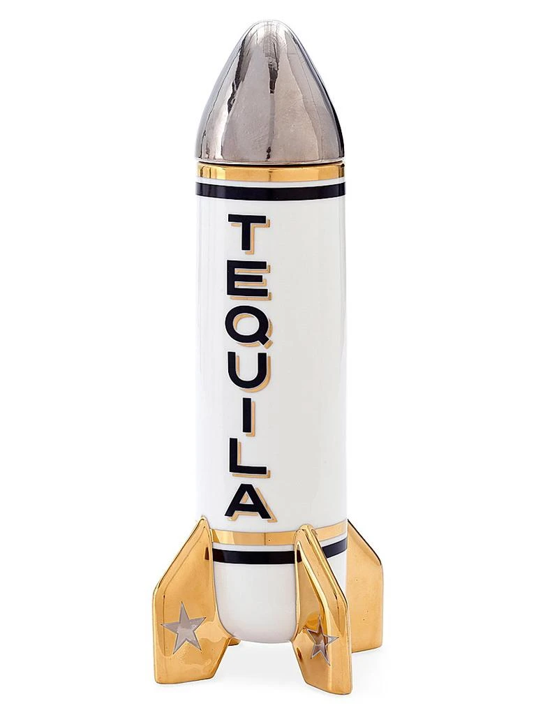 Jonathan Adler Rocket Porcelain & 16K Goldplating Tequila Decanter