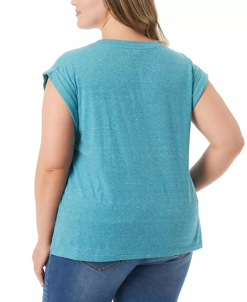 Jessica Simpson Trendy Plus Size Hester Cropped V-Neck T-Shirt 2