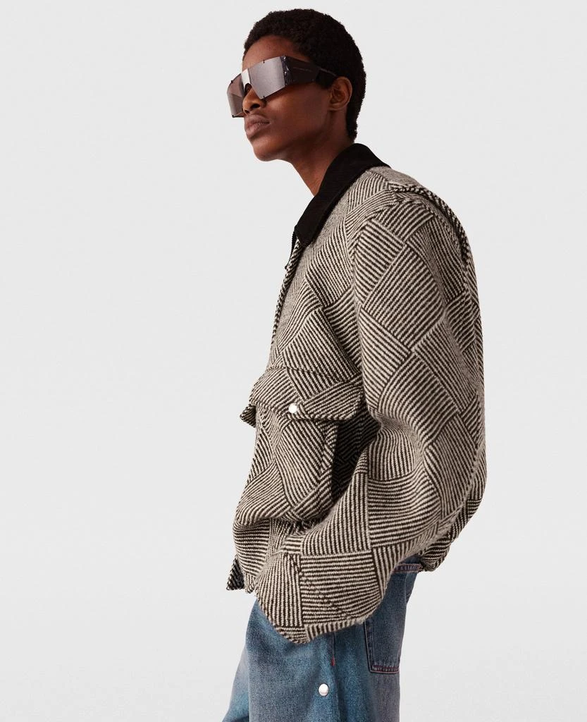 Stella McCartney Stella McCartney - Oversized Tweed Bomber Jacket, Woman, Beige tweed, Size: 40 1