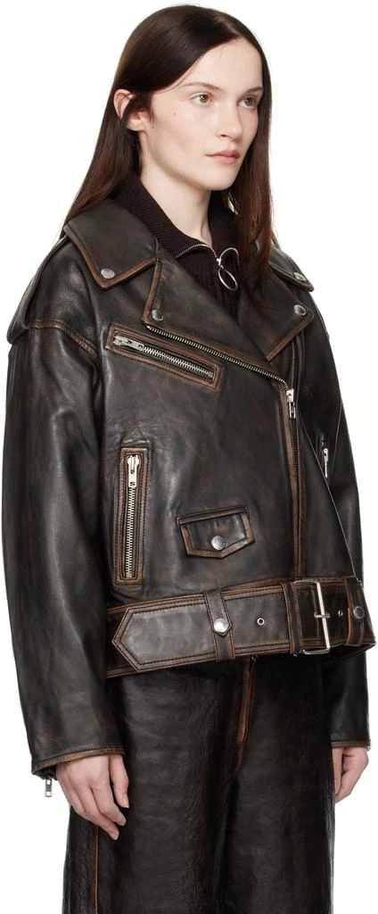 STAND STUDIO Black Isobelle Biker Leather Jacket 2