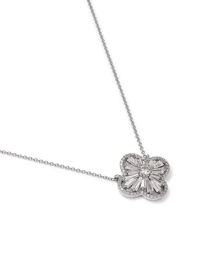 Bloomingdale's Diamond Round & Baguette Flower Pendant Necklace in 14K White Gold, 1.25 ct. t.w. 3