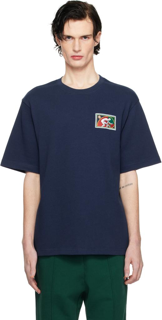 Casablanca Navy Fibonacci Patch T-shirt