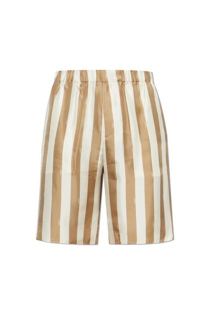 Shop CERULEAN BLUE LINEN BLEND BERMUDA SHORTS on Sale at