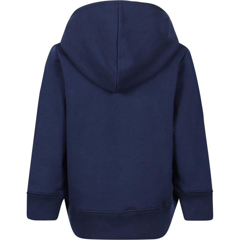 Stella McCartney Pizza slice print organic cotton hoodie in navy