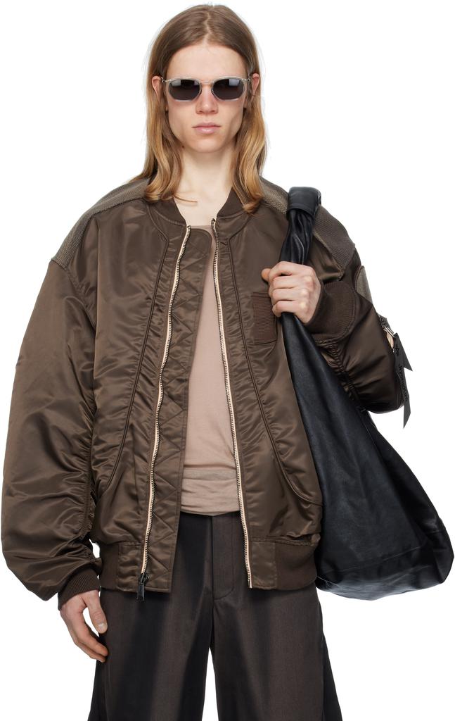 【JiyongKim】Sun-Bleached Flight Jacket S Brown Sun-Bleached Flight Bomber Jacket – On Sale Now with