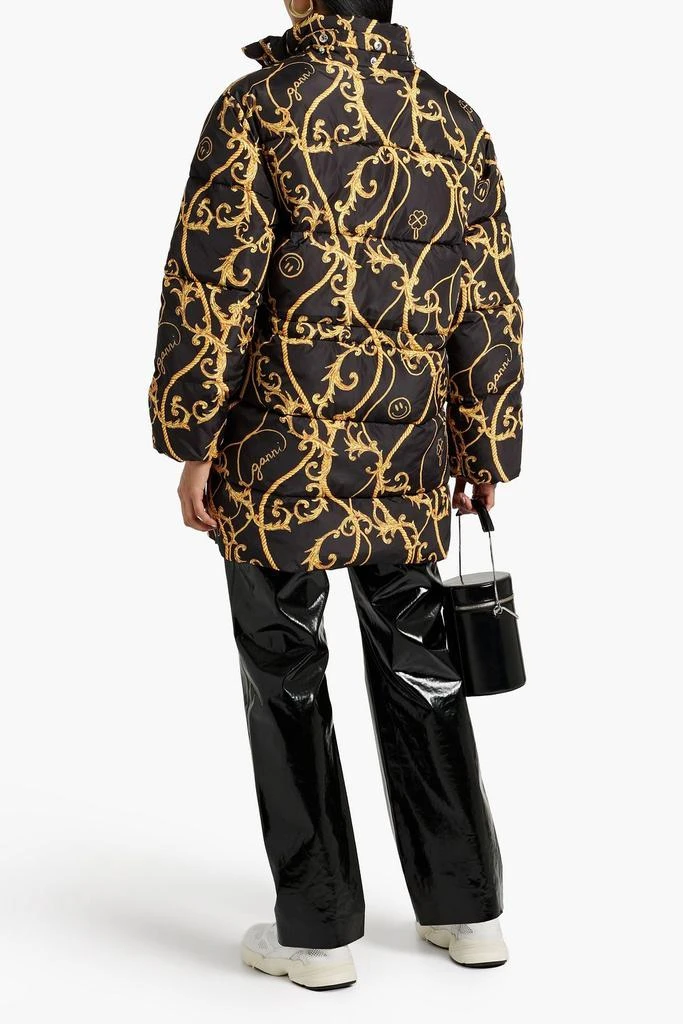 Ganni Quilted printed shell hooded coat 5