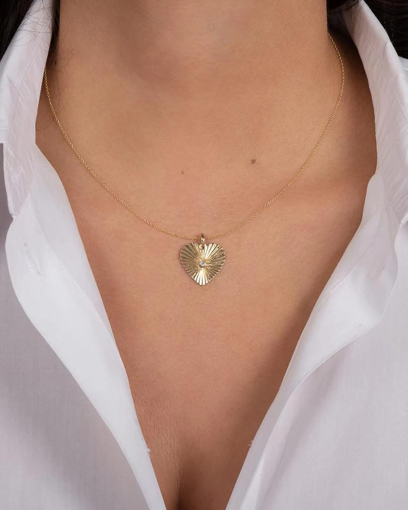 Zoe Lev 14k Gold Large One Love Heart Necklace 2