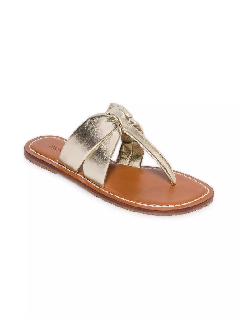 Bernardo Margaret Metallic Leather Thong Sandals