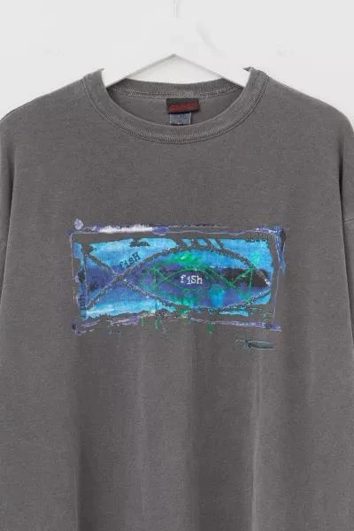 Gramicci Vintage 1990s Distressed Gramicci Long Sleeve Graphic T-Shirt 2