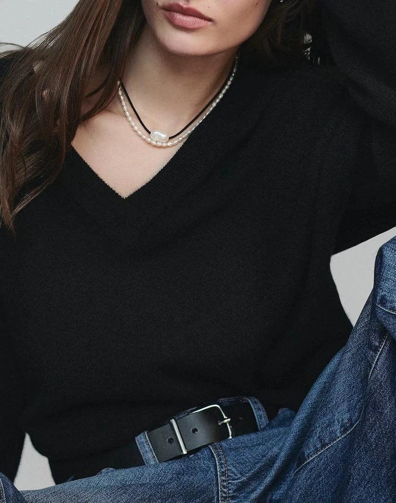 Madewell Organic Freshwater Pearl Cord Necklace 4