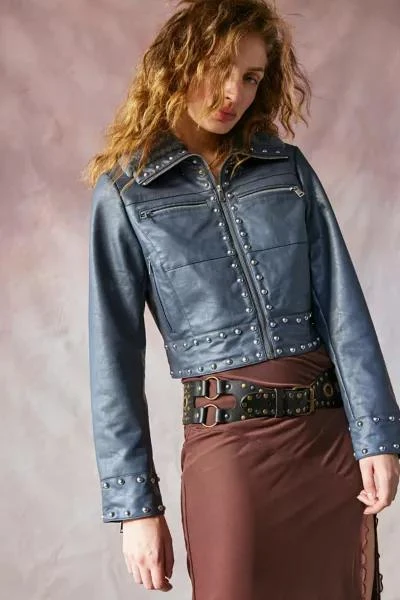 Silence + Noise Silence + Noise Studded Faux Leather Jacket 1